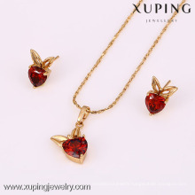 62097 Xuping Fashion China Wholesale 18K Charming Glass Gold Jewelry Set